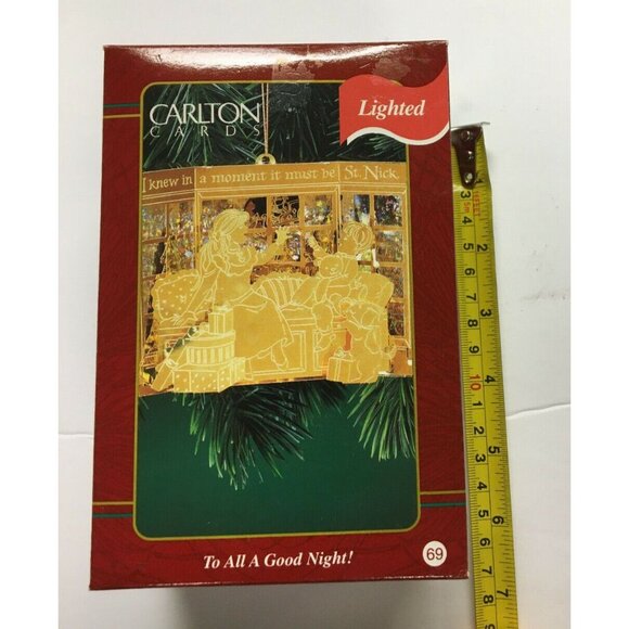 Christmas Ornament  "To All a Good Night" Carlton Cards Lighted Metal #69 - Picture 1 of 5